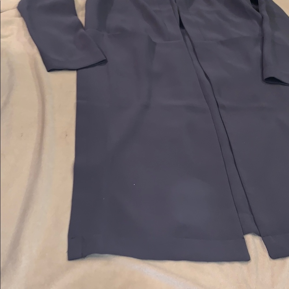 Forever 21 Slate Blue Open Front Long Coat - Picture 2 of 4
